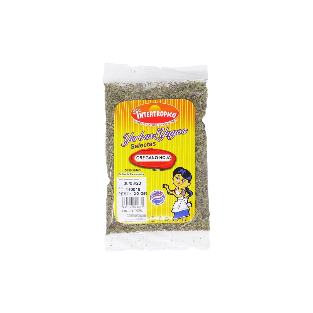 Oregano Hoja intertropico 30Gr